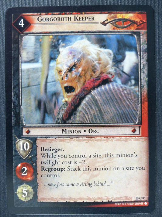 Gorgoroth Keeper 10 C 86 - LotR Card #3JM