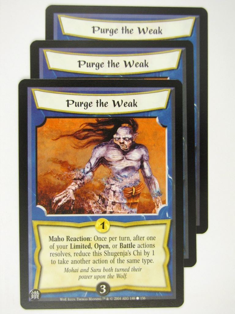 Vintage L5R Cards: PURGING THE WEAK x3 # 16J99