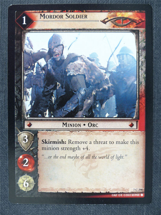 Mordor Soldier 7 C 290 - LotrR Cards #3HR