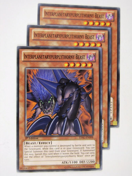 Yugioh Cards: INTERPLANETARYPUPLYTHORNY BEAST x3: LVAL