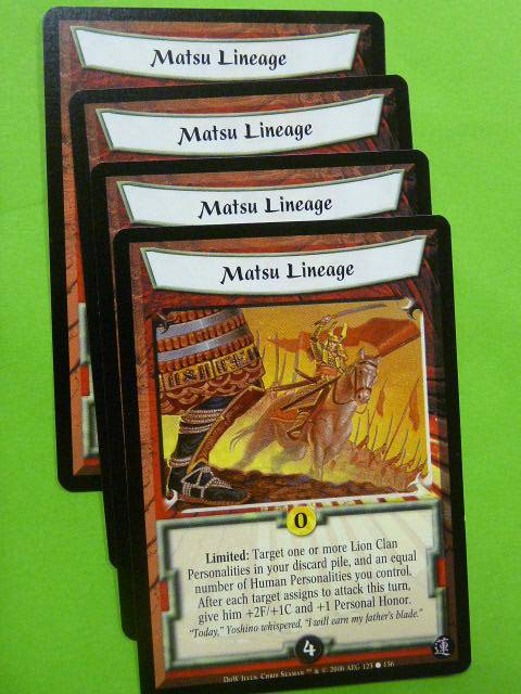 L5R Card  Legend of Five Rings: MATSU LINEAGE 125/156 x4