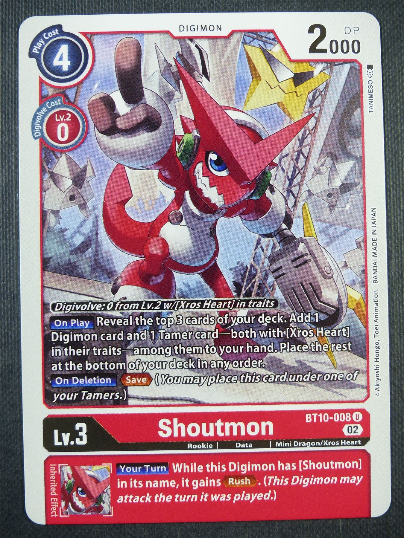 Shoutmon BT10-008 U - Xros Encounter - Digimon Card #98B