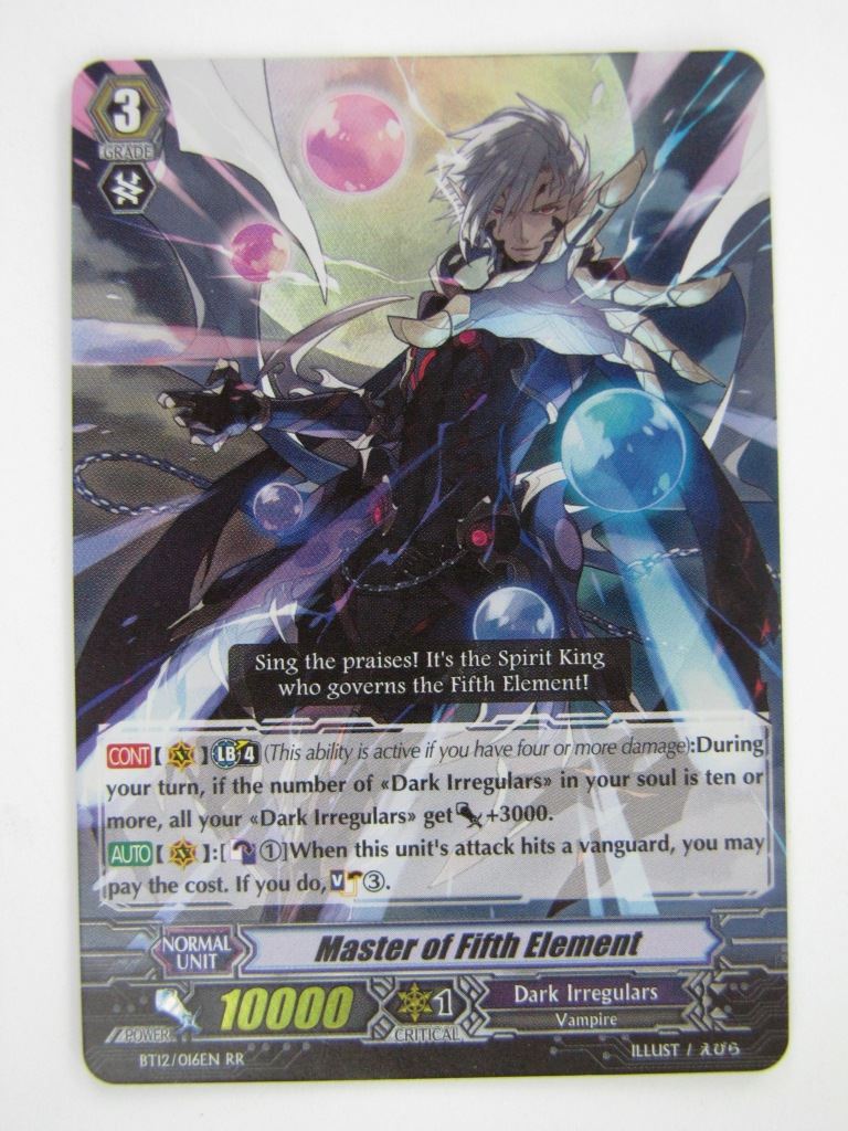 Vanguard Cards: MASTER OF FIFTH ELEMENT BT12 RR # 2G75