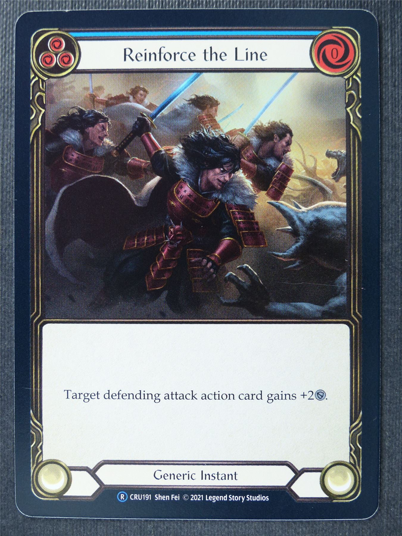 Reinforce the Line - Blue R CRU191 Foil - Flesh & Blood Card #3MR