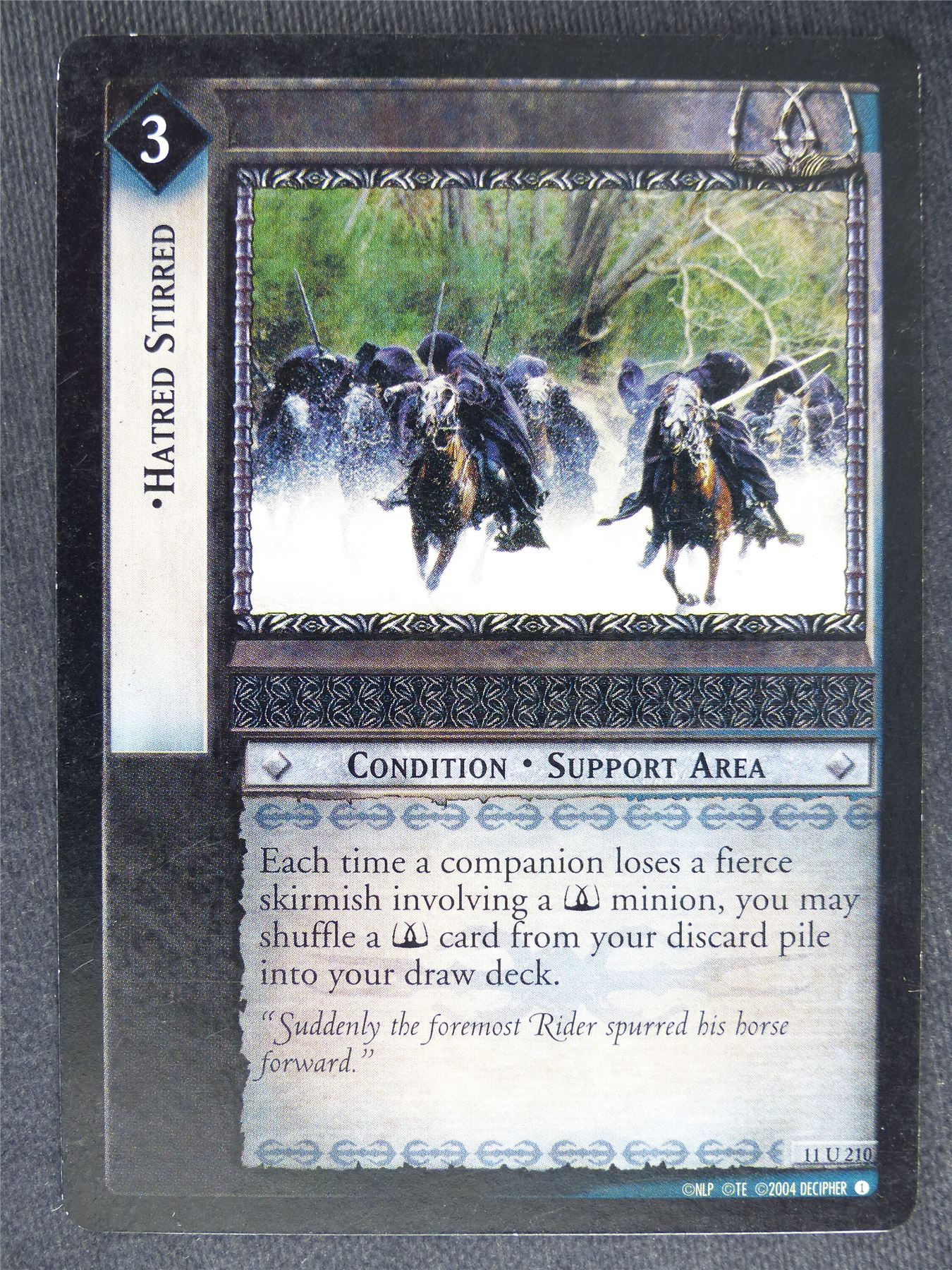 Hatred Stirred 11 U 210 - played - LotR Cards #R7