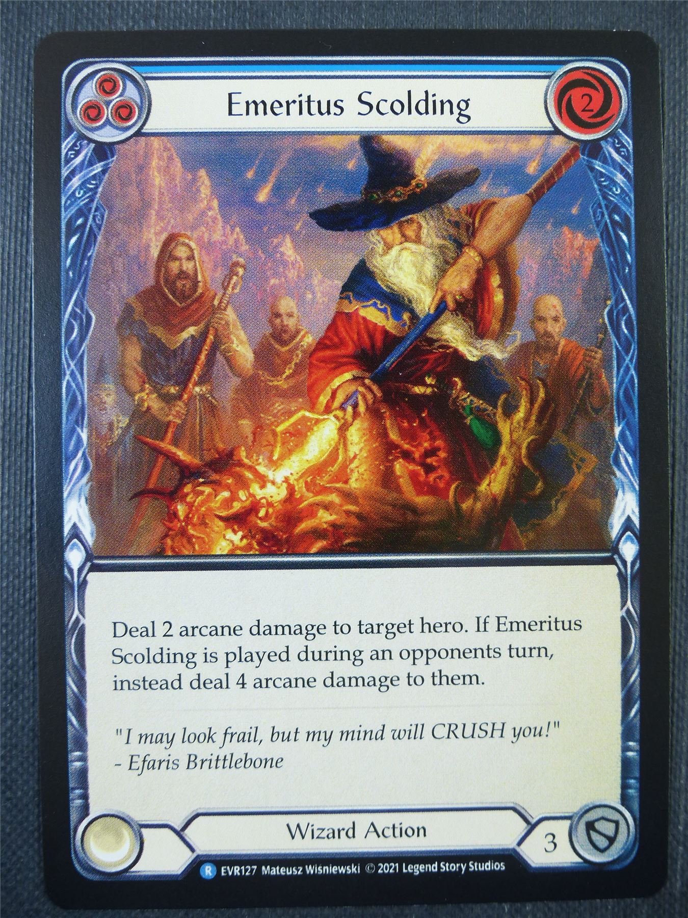 Emeritus Scolding Blue - 1st ed Everfest - Flesh & Blood Card #6HQ