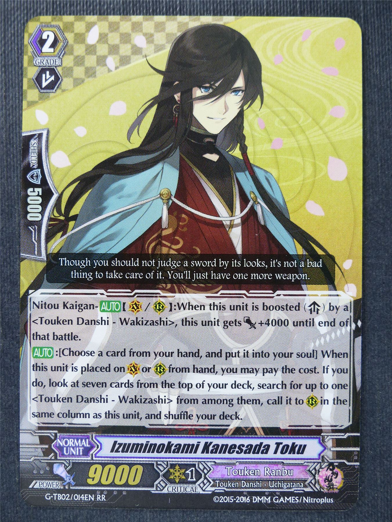 Izuminokami Kanesada Toku G-TB02 RR - Vanguard Cards #3L