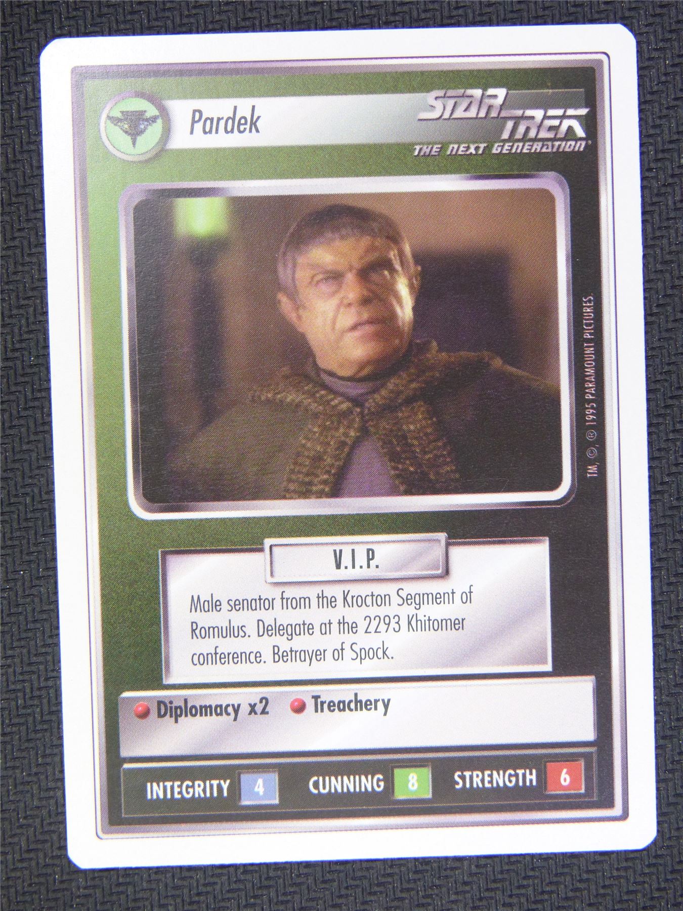 Pardek White Border - Star Trek Next Gen Card #4PM