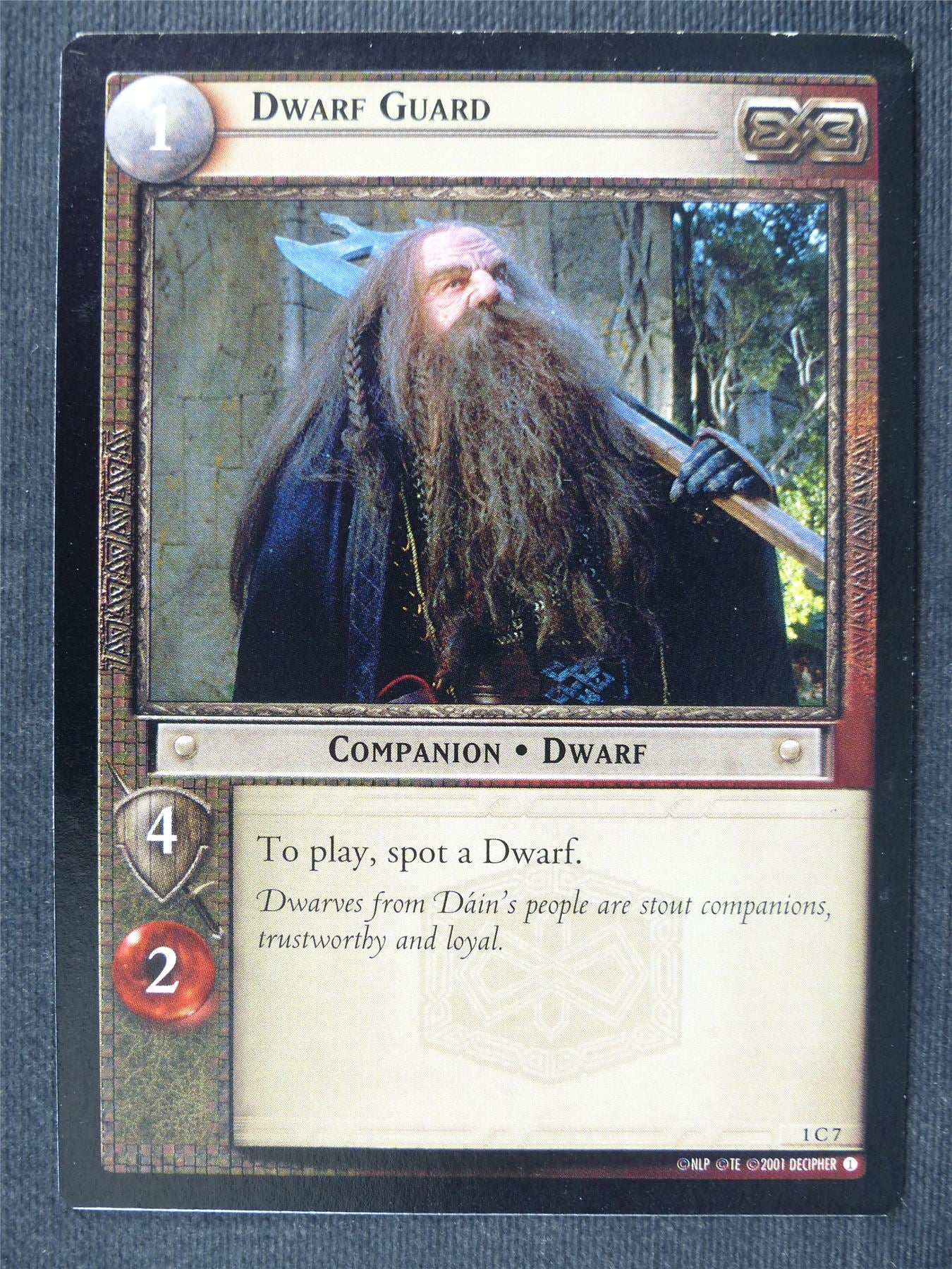 Dwarf Guard 1 C 7 - LotrR Cards #3GD