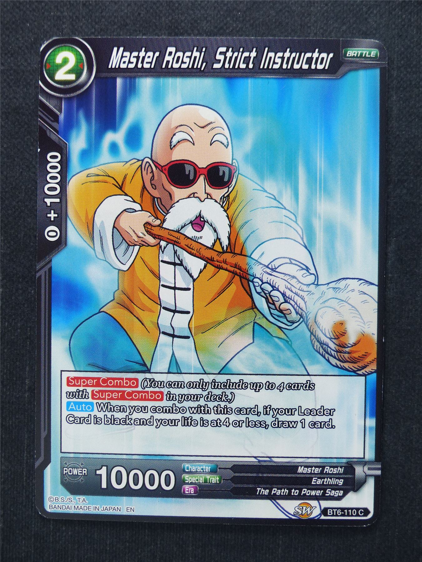 Master Roshi Strict Instructor - Dragon Ball Super Cards #8L