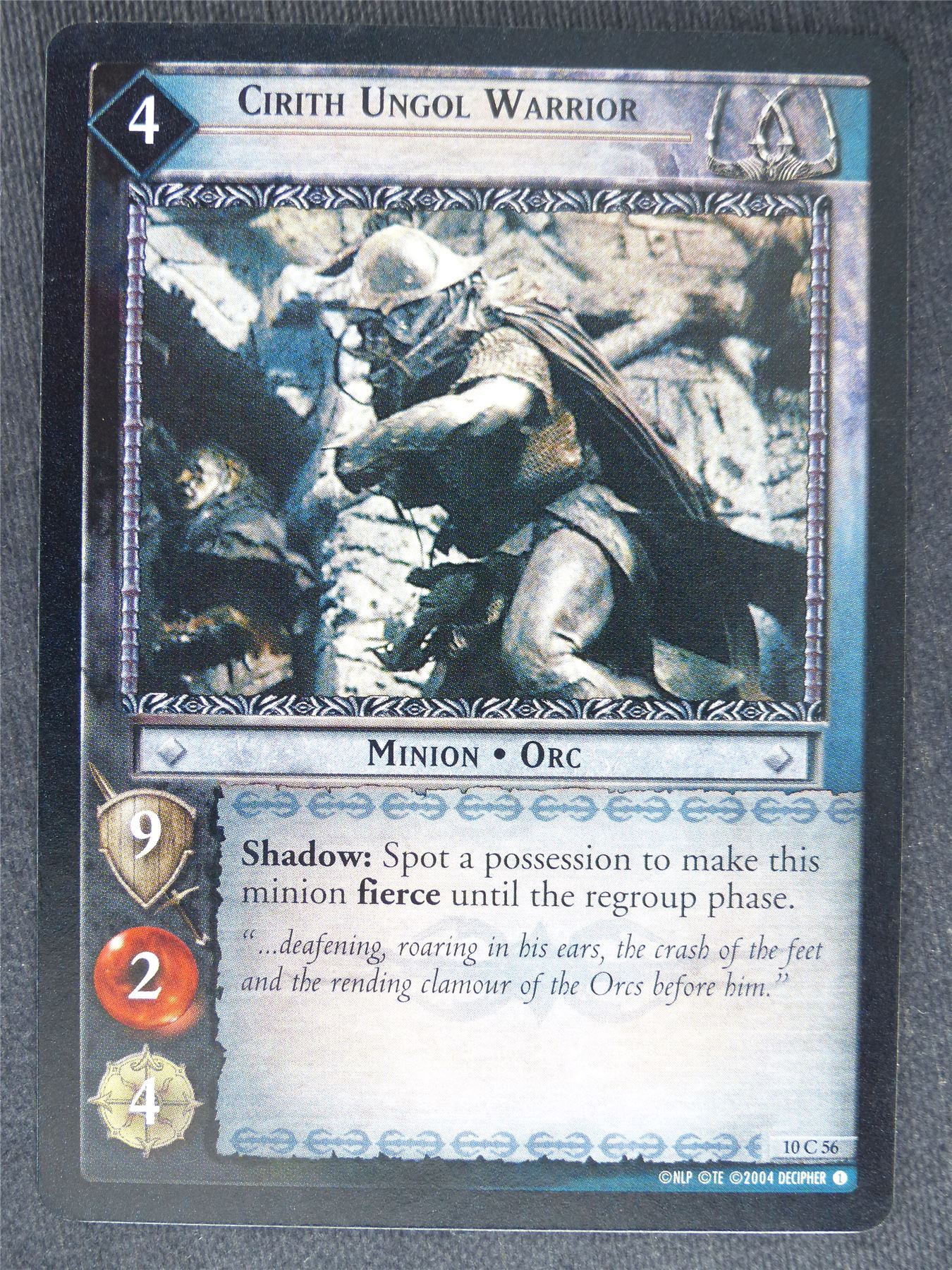 Cirth Ungol Warrior 10 C 56 - played - LotR Cards #QZ