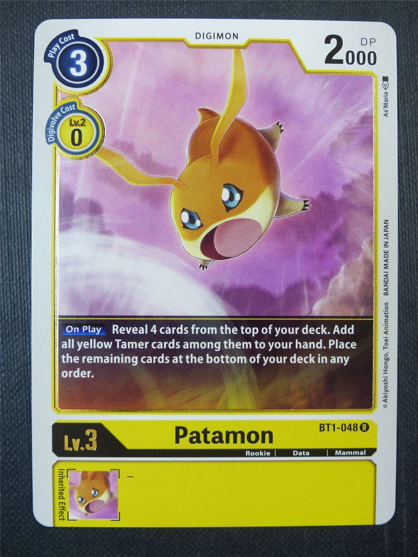 Patamon BT1-048 R - Digimon Card #90U