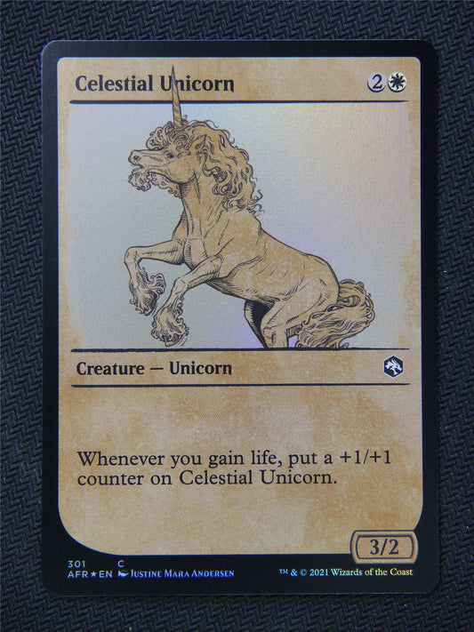 Celestial Unicorn Foil Rulebook Art - Mtg Forgotten Realms #1H9