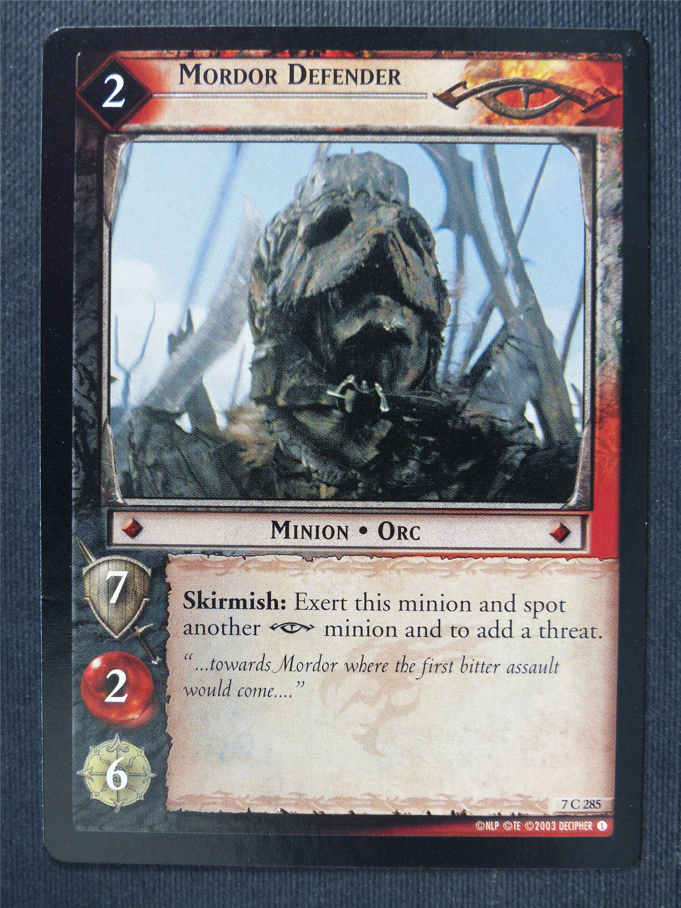 Mordor Defender 7 C 285 - LotR Cards #3P3