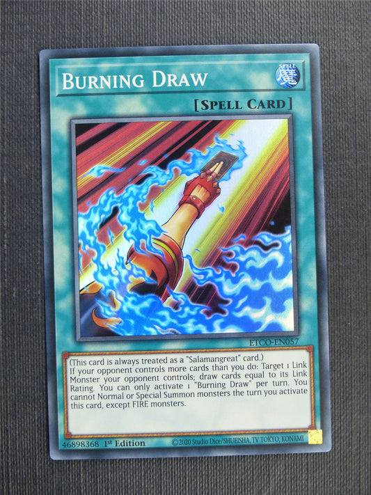 Burning Draw - Super Rare - ETCO - 1st ed Yugioh Card