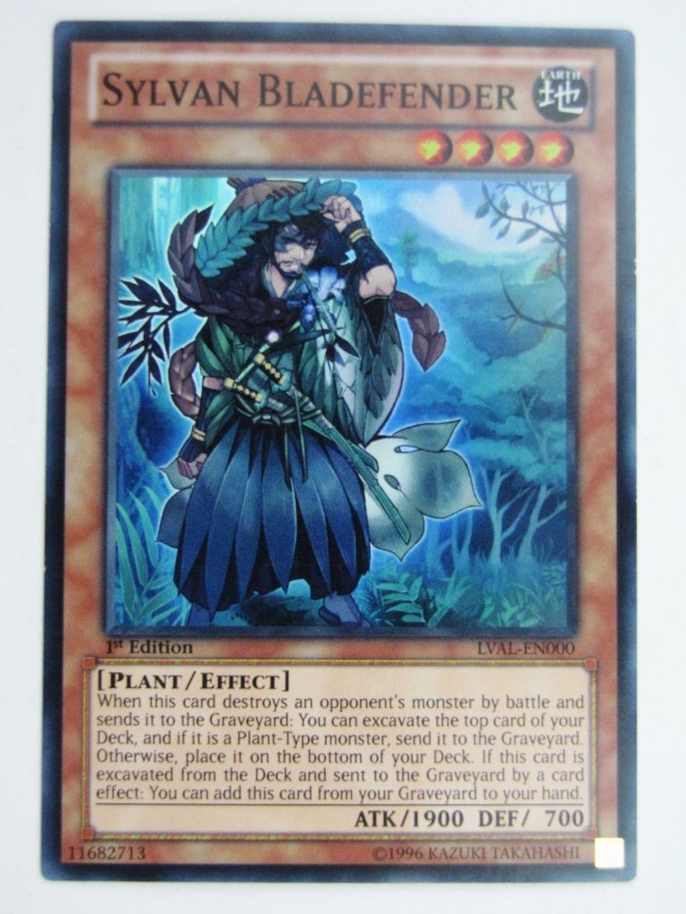 Yugioh Played Cards: SYLVAN BLADEFENDER LVAL SUPER RARE # 29H29