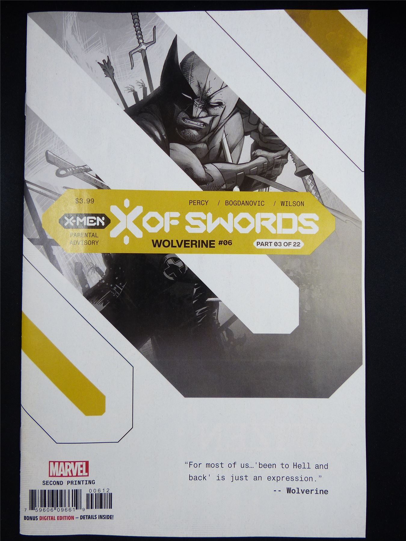 X-Men: X of Swords: WOLVERINE part 3 #6 2nd Print - Marvel Comic #1O9