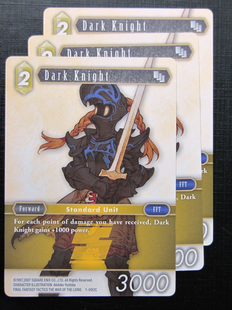 Final Fantasy Cards: DARK KNIGHT 1-092C x3 #