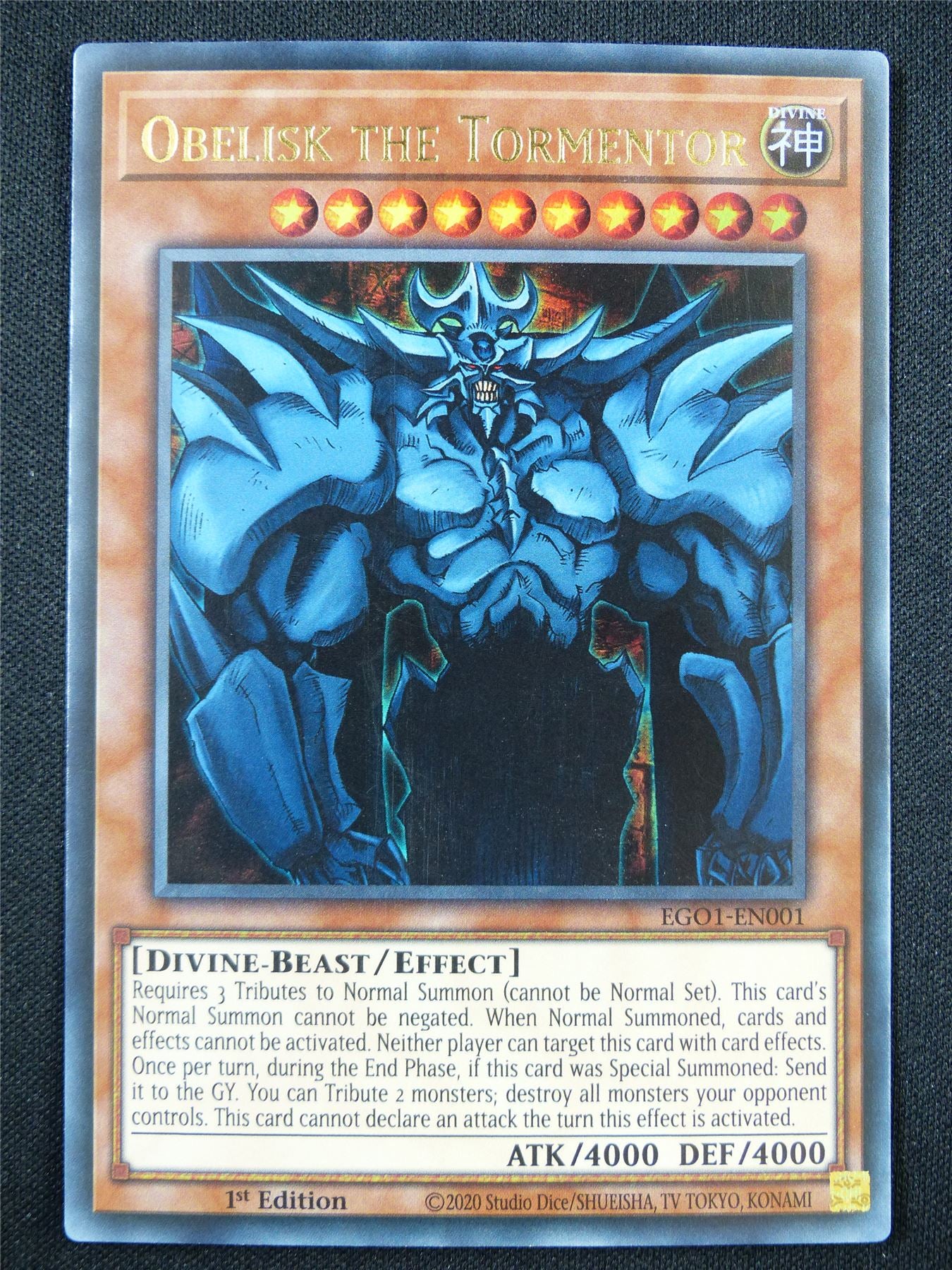 Obelisk the Tormentor EGO1 Ultra Rare - lim ed Yugioh Card #3FE