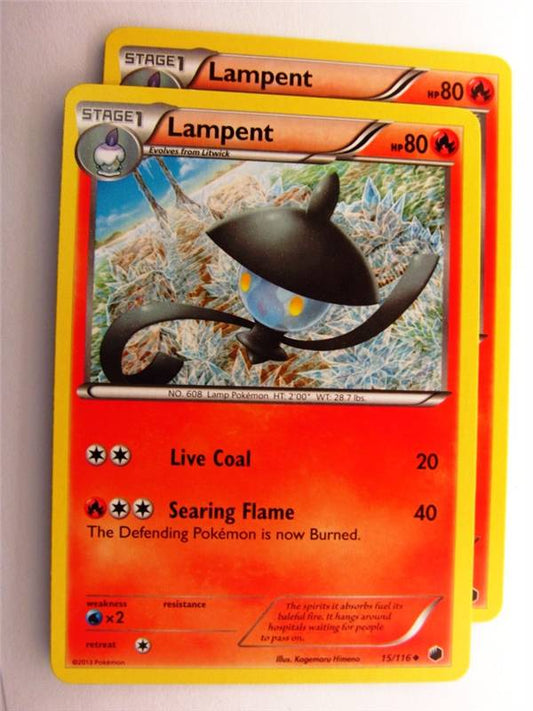 Pokemon CCG: LAMPENT 15/116 x2 :Plasma Freeze