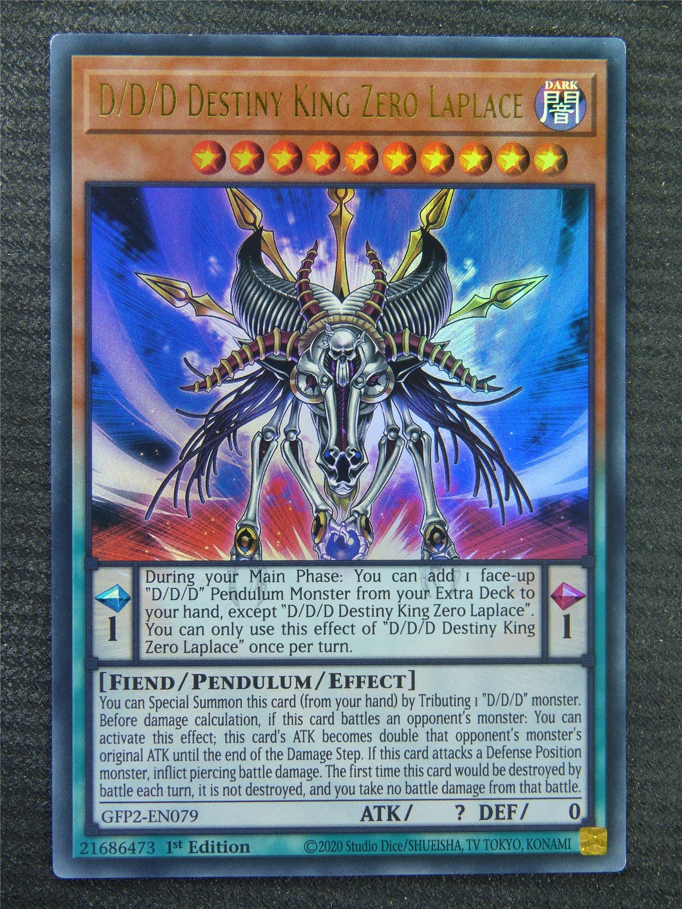 D/D/D Destiny King Zero Laplace GFP2 Ultra Rare - 1st ed - Yugioh Card #8PQ