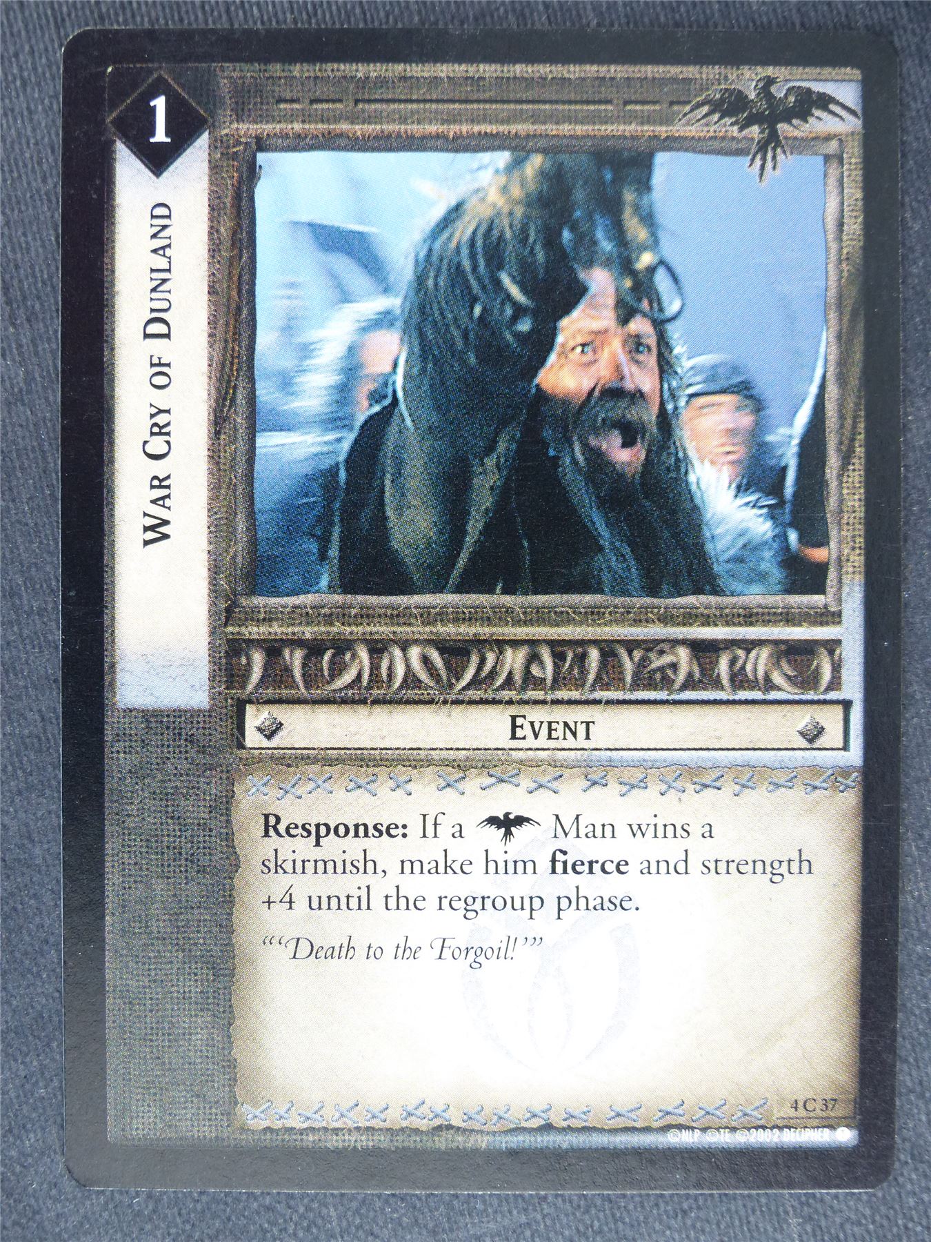 War Cry of Dunland 4 C 37 - played - LotR Cards #M9