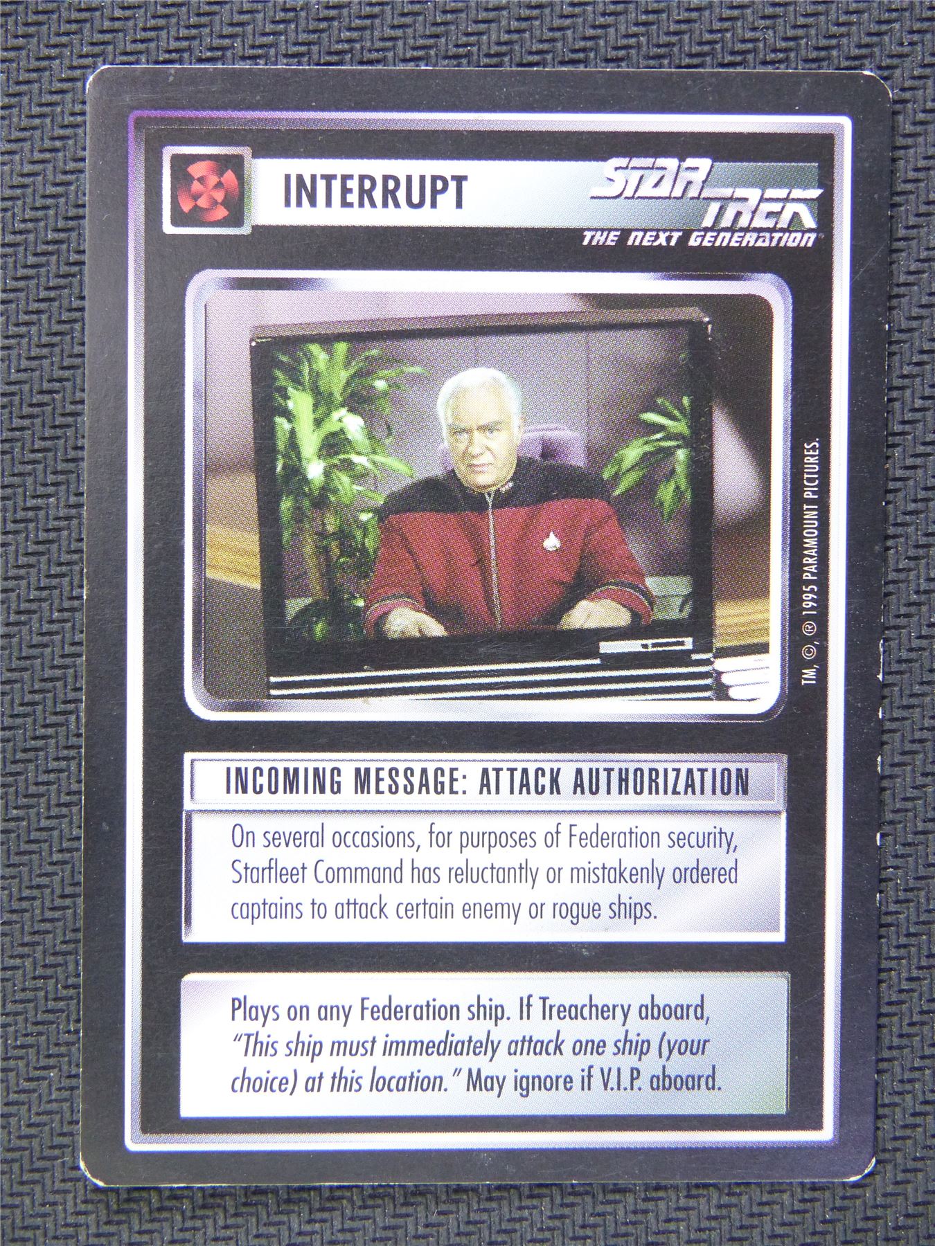 Interrupt Incoming Attack Authorization - Star Trek CCG Next Gen #53E