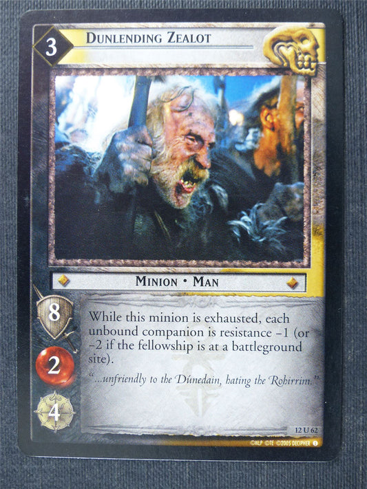 Dunlending Zealot 12 U 62 - LotR Cards #2UO