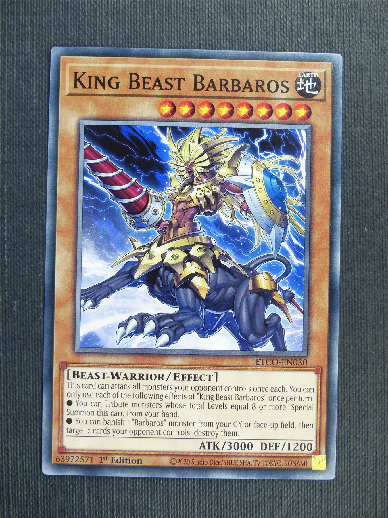 King Beast Barbaros - ETCO - 1st ed Yugioh Card