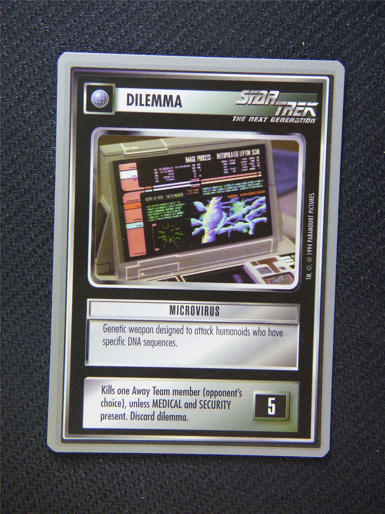 Dilemma Microvirus - Star Trek Silver Border Card Decipher #2E7