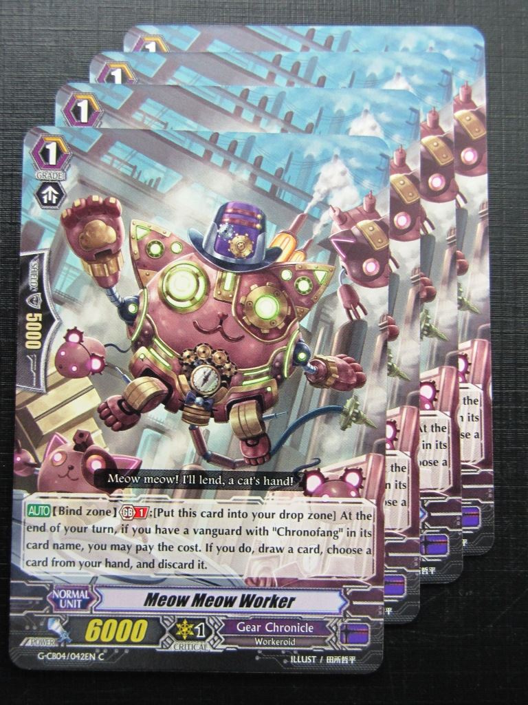 Vanguard Cards: MEOW MEOW WORKER G-CB04 x4 # 20A9