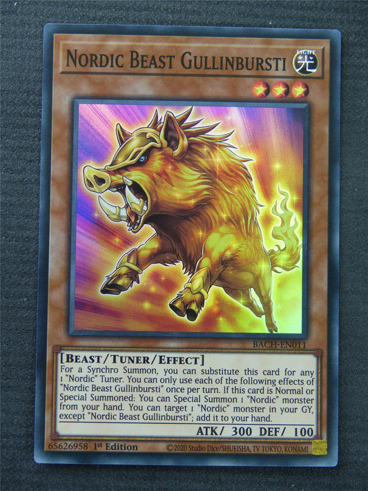 Nordic Beast Gullinbursti BACH Super Rare - 1st Edition - Yugioh Card #1PA