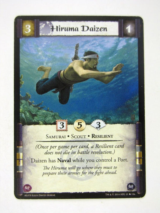 L5R Cards: A Line in the Sands: HIRUMA DAIZEN # 14H19