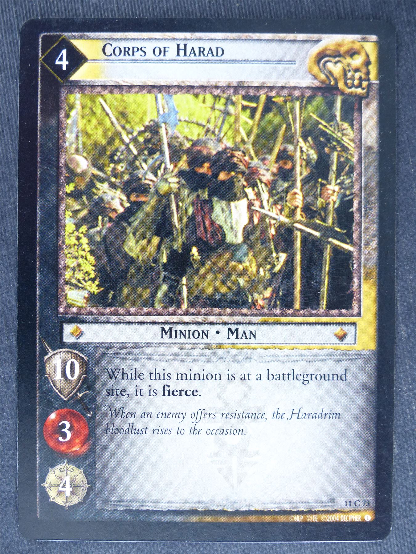 Corps of Harad 11 C 73 - played - LotR Cards #UO