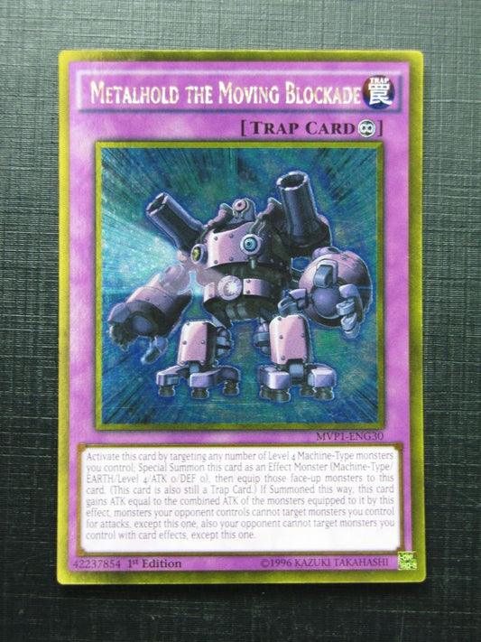 Yugioh Cards: METALHOLD THE MOVING BLOCKADE MVP1 GOLD RARE # 28H55