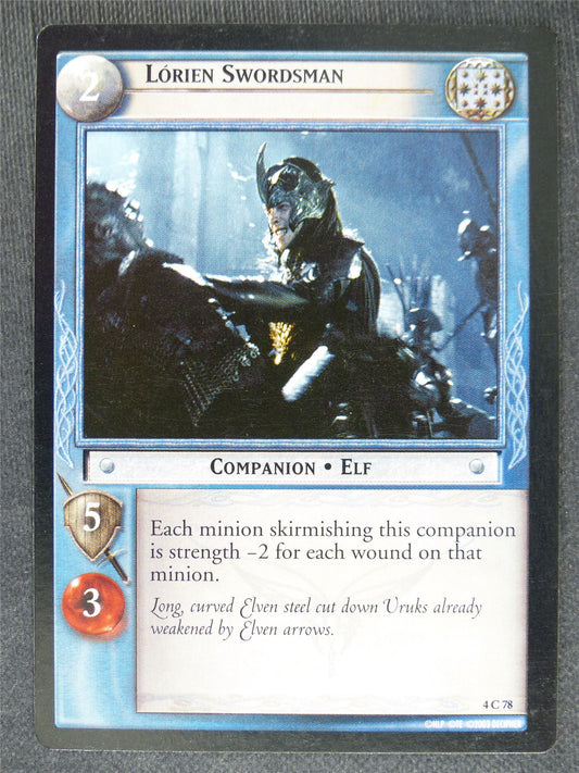 Lorien Swordsman 4 C 78 - played - LotR cards #CR