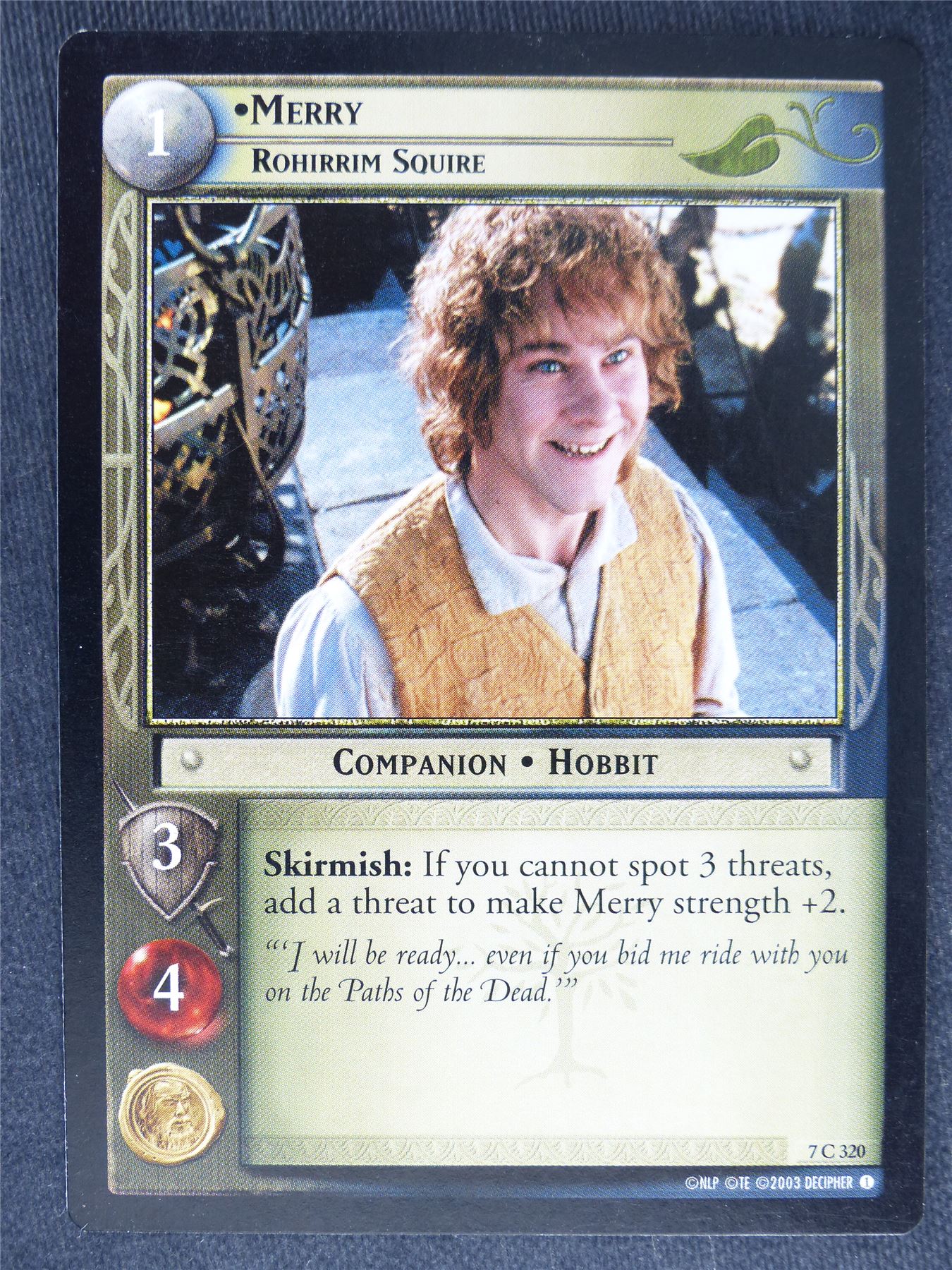 Merry 7 C 320 - played - LotR Cards #Q6