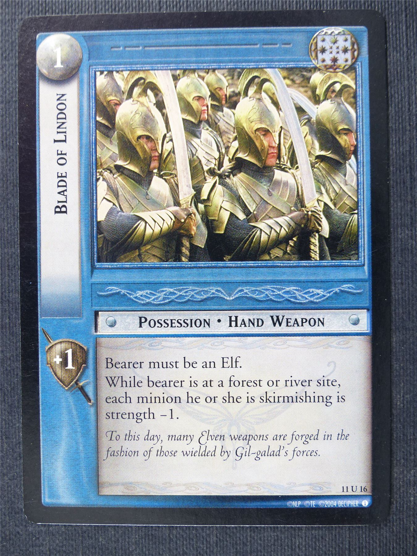 Blade of Lindon 11 U 16 - LotR Cards #2T9