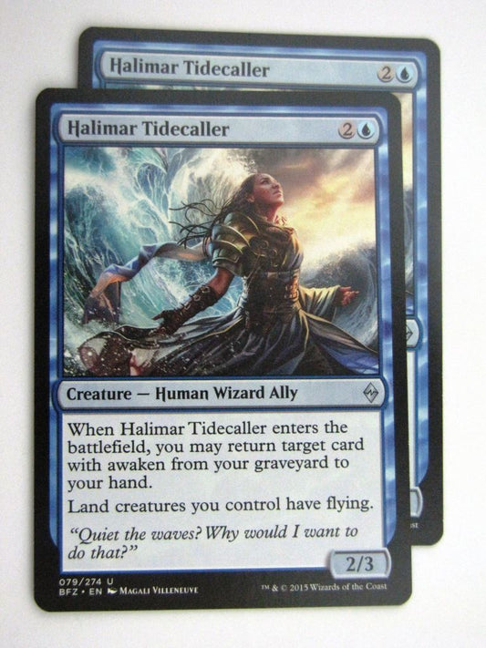 MTG Cards: BATTLE FOR ZENDIKAR: HALIMAR TIDECALLER x2 # 37B82