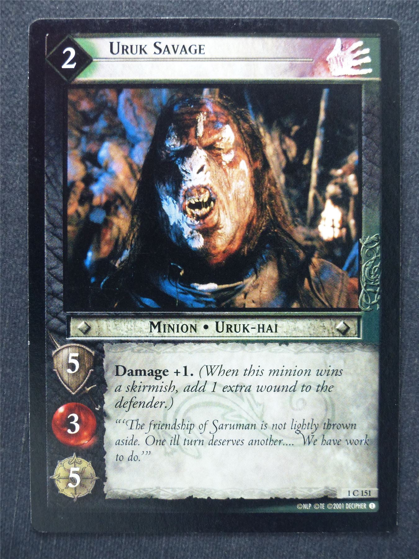 Uruk Savage 1 C 151 - LotR Cards #S8