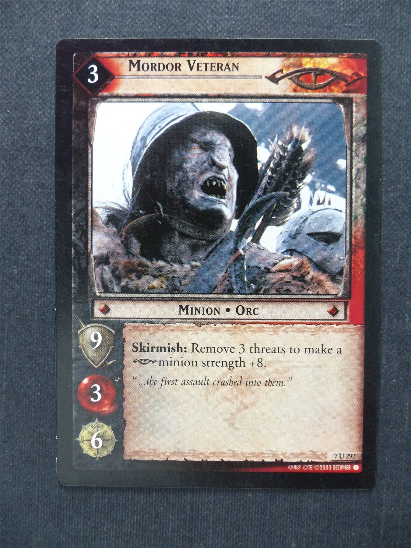 Mordor Veteran 7 U 292 - LotR Cards #8E