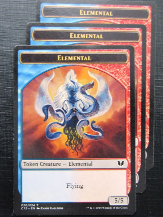 MTG Magic Token Cards: ELEMENTAL x3 # 18A7