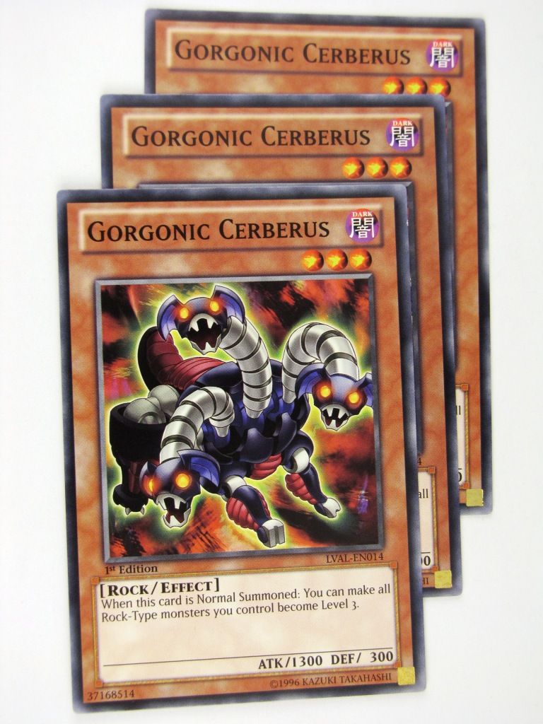 Yugioh Cards: GORGONIC CERBERUS x3: LVAL