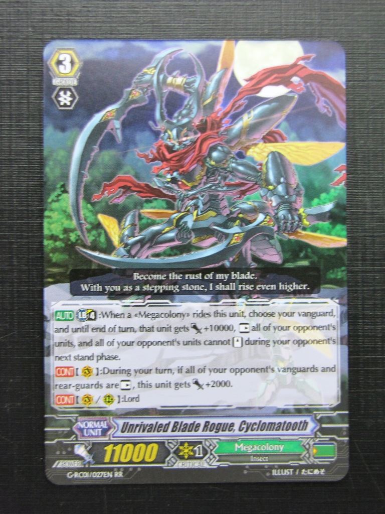 Vanguard Cards: UNRIVALED BLADE ROGUE CYCLOMATOOTH G-RC01 RR # 30D96