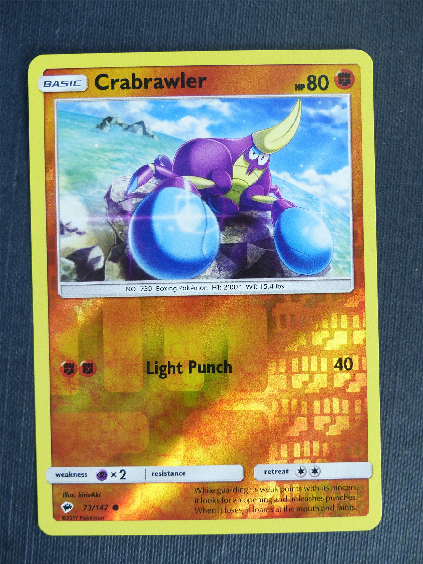 Crabrawler 73/147 Reverse Holo - Pokemon Cards #2JC Archeron Crabrawler 73/147 Reverse Holo - Pokemon Cards #2JC Archeron
