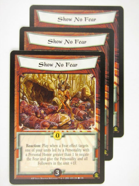 Vintage L5R Cards: SHOW NO FEAR x3 # 16J66