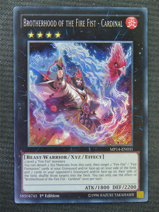 Brotherhood Of The Fire Fist - Cardinal MP14 Secret Rare - 1st ed - Yugioh Card #8PX