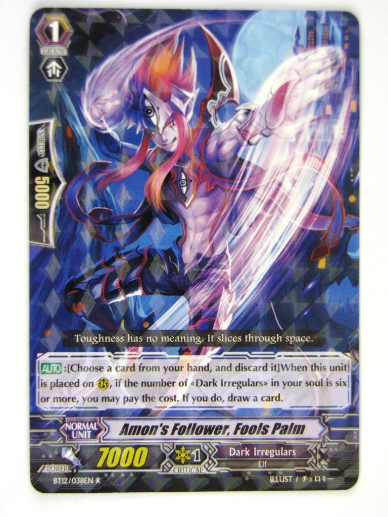 Vanguard Cards: AMON'S FOLLOWER, FOOLS PALM BT12 R # 18E14