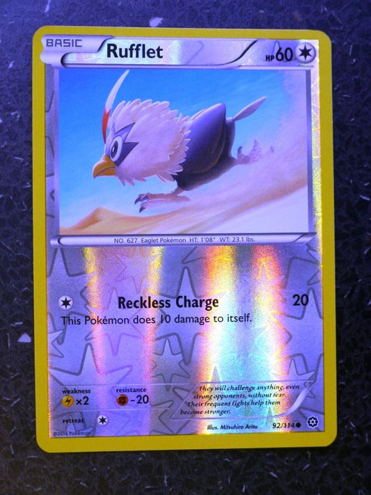 Pokemon Cards: RUFFLET 92/114 REVERSE HOLLOW # 4G89