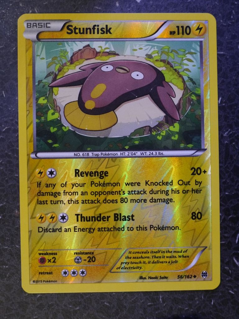 Pokemon Cards: STUNFISK 56/162 REVERSE HOLLOW # 5G49